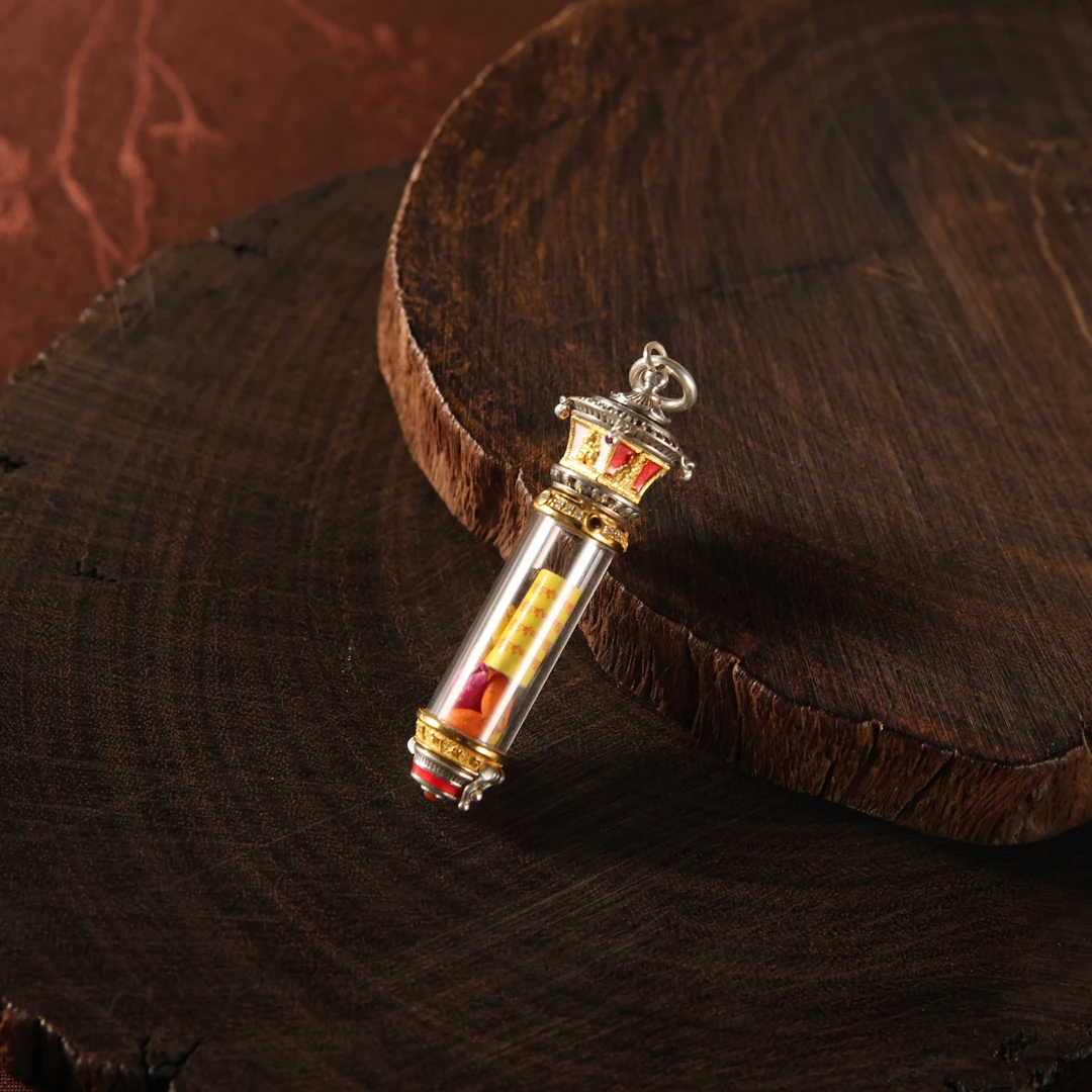 吊坠925银 壹加 | 银镶五路老头竖款吊坠