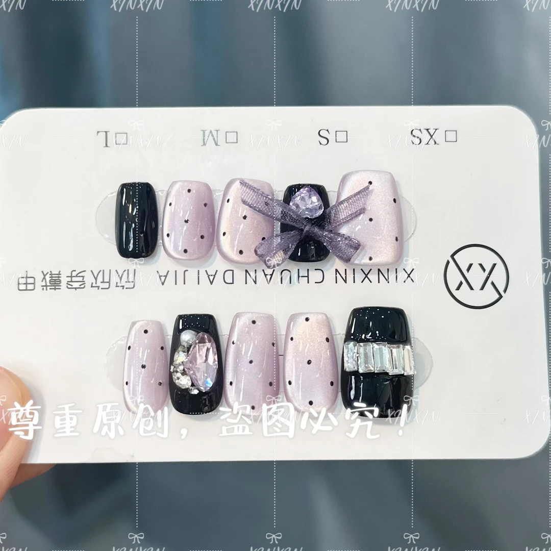 紫风铃-Purple bells 纯手工穿戴甲 10片装