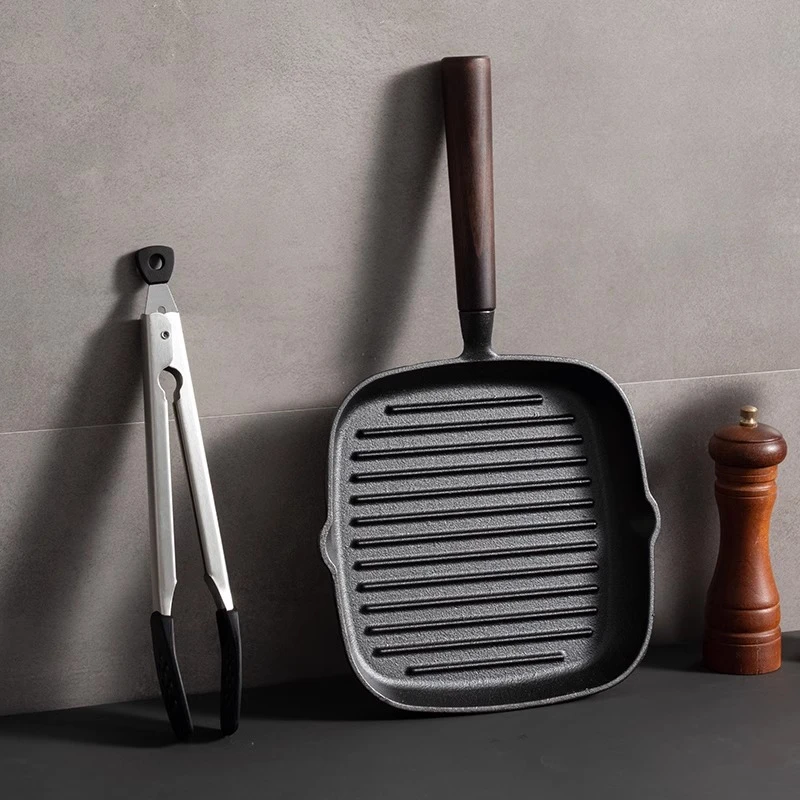 onlycook牛排煎锅盘早餐锅 无涂层铸铁锅家用平底煎锅牛扒煎锅1个