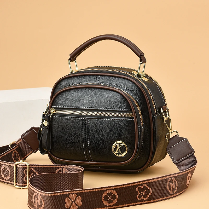 包包女轻奢女士手提苹果包真皮质感多层百搭单肩斜挎包