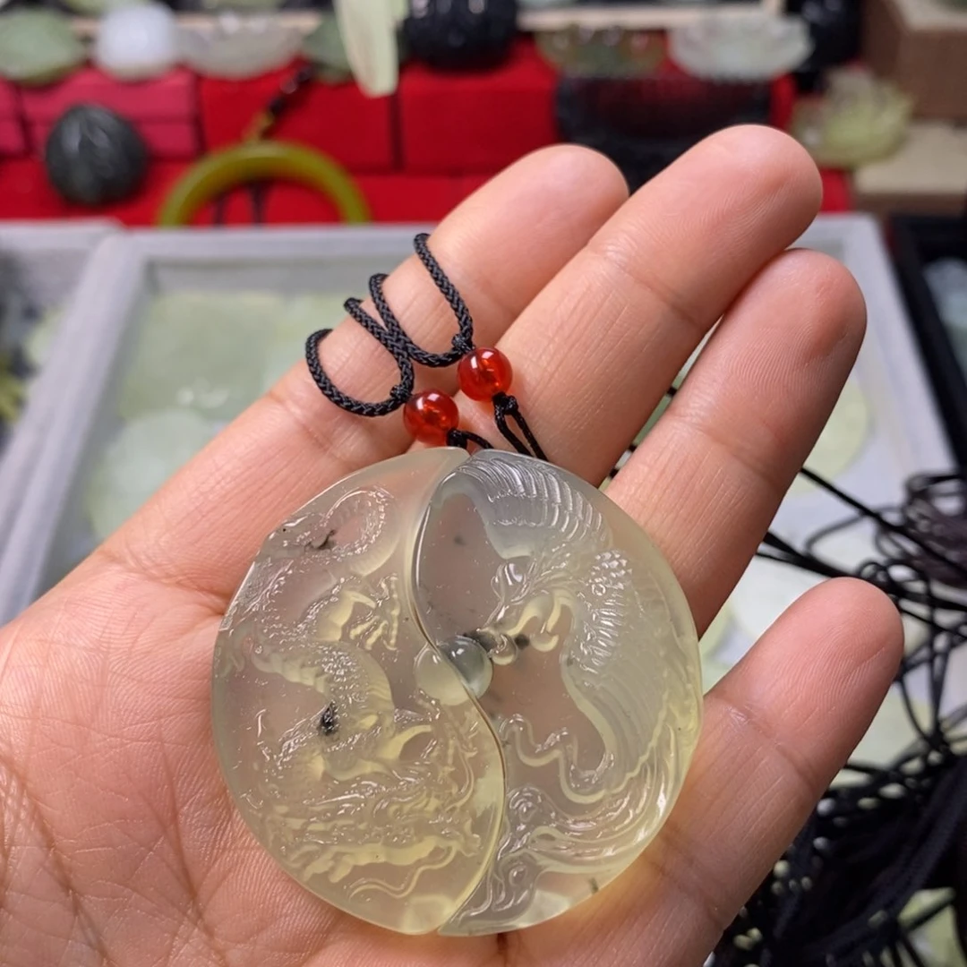 岫玉吊坠(赠链)未镶嵌龙凤