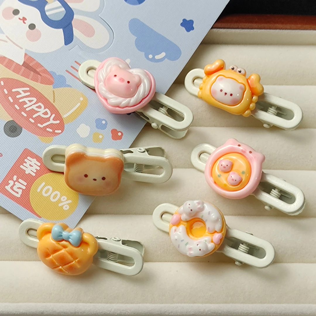 可爱小熊小猪鸭嘴夹ins卡通少女甜美发夹学生刘海发饰头饰卡子