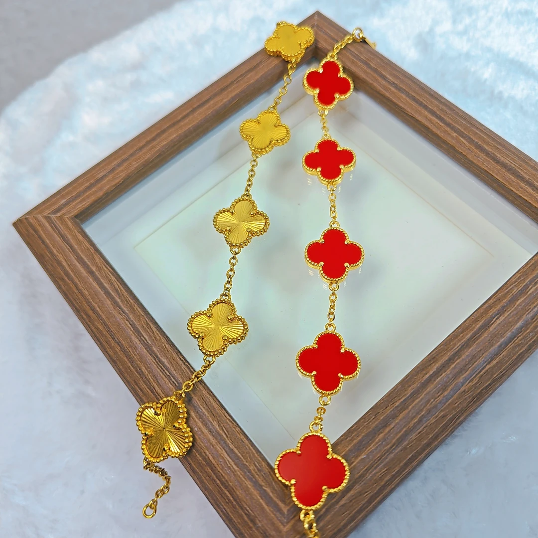 铜合金手链 铜合金手链 五花四叶草手链