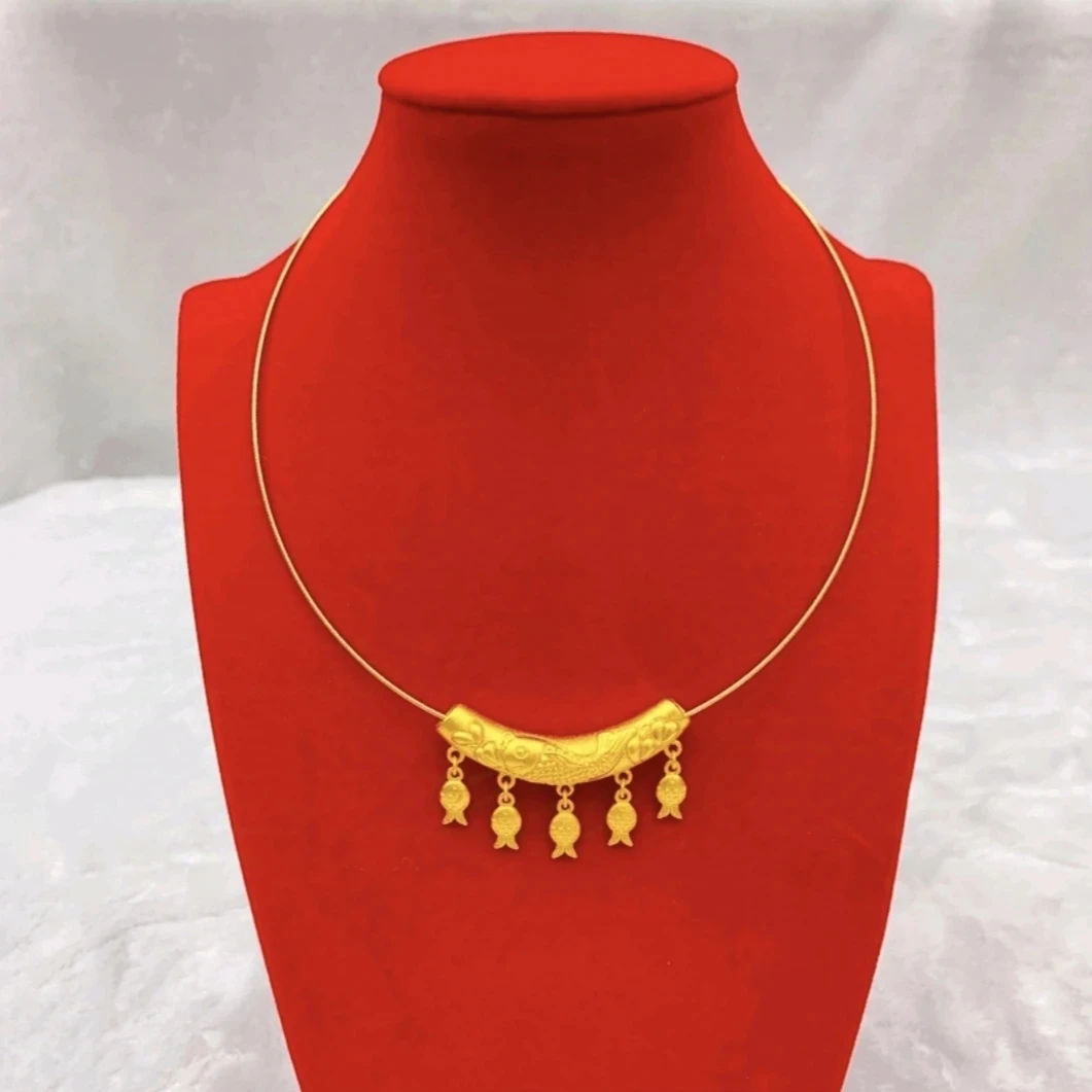 铜合金项链 精工 项圈弯管小鱼