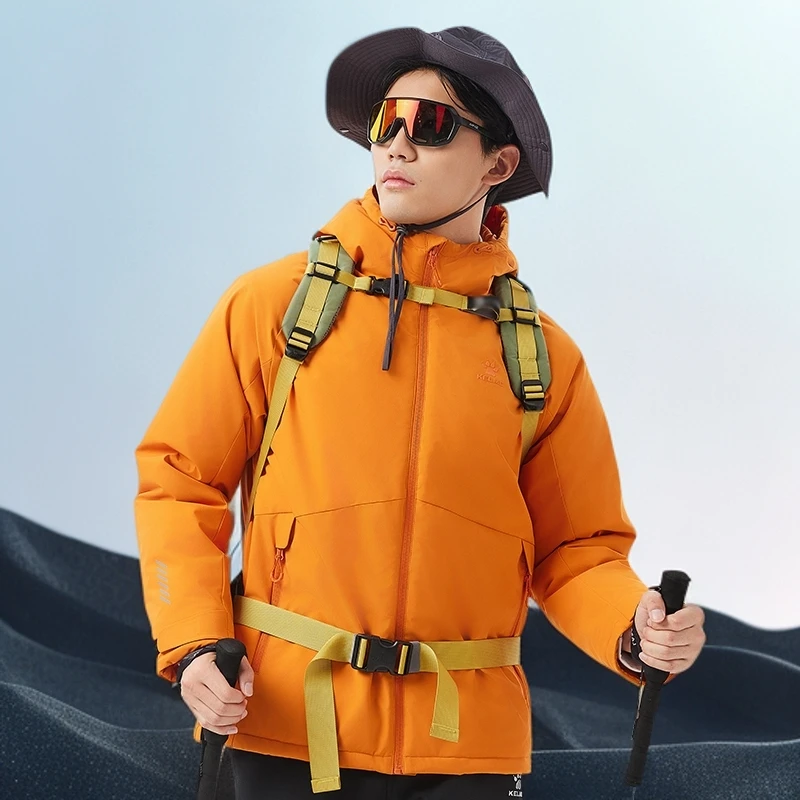 卡尔美连帽棉服24冬季御寒保暖休闲运动纯色棉袄外套jq