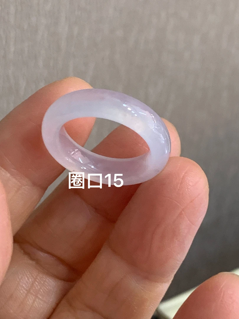 天然翡翠A货白冰指环也可做吊坠