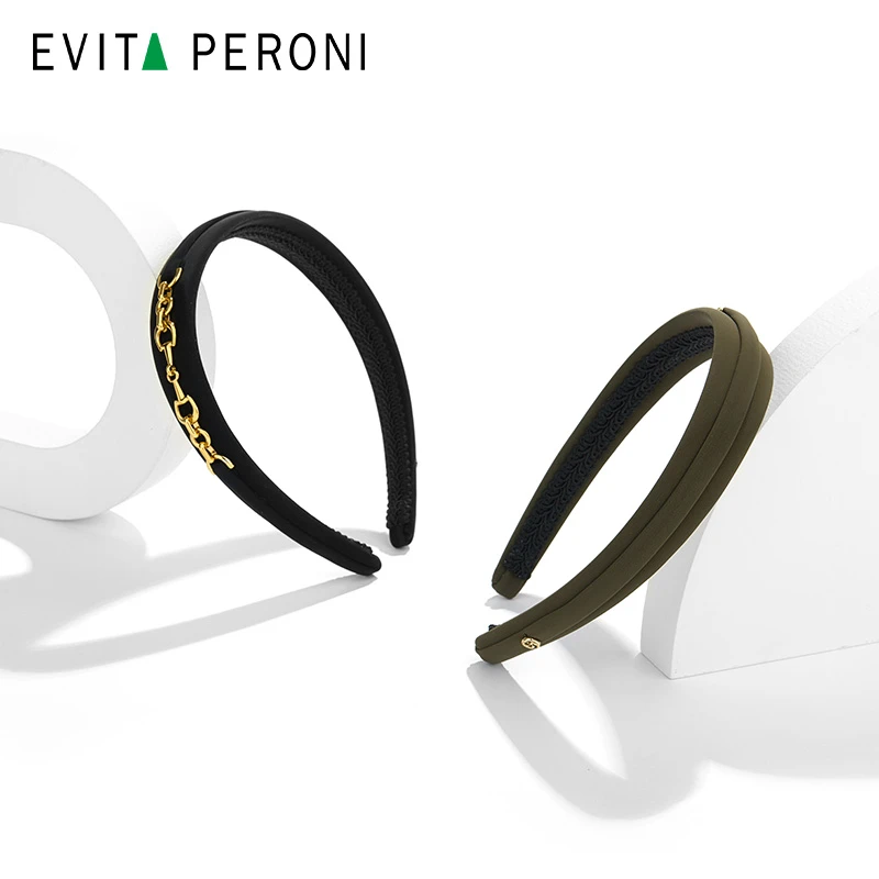 Evita Peroni/依慧达 非金属皮质发饰 新款小众设计金属链条发箍
