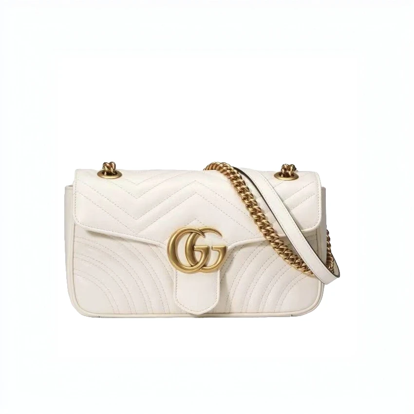 99新 GUCCI/古驰 马蒙白单肩包/白色/女士/中号（甄选）
