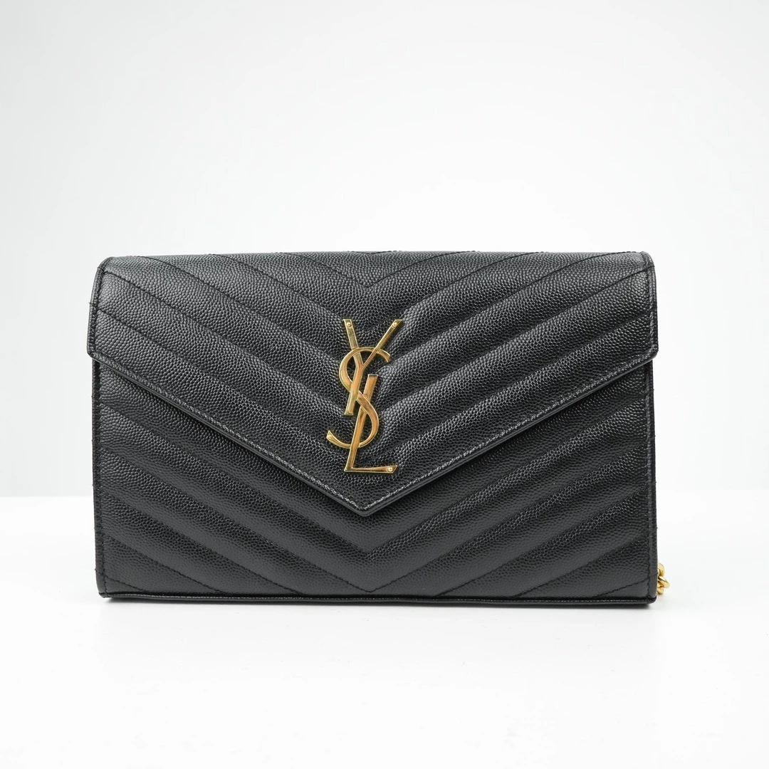99新 YSL/圣罗兰  黑金信封小号信封包（甄选）