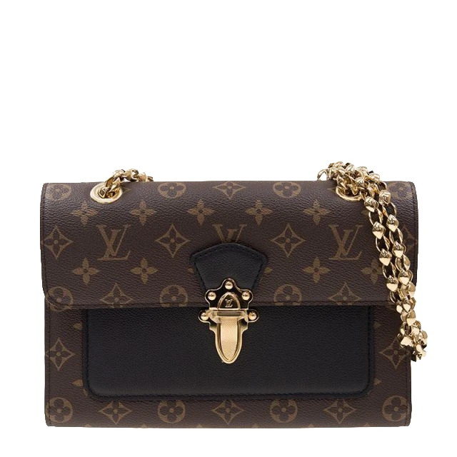 99新 LouisVuitton/路易威登 黑色维多利亚/单肩包/友奢
