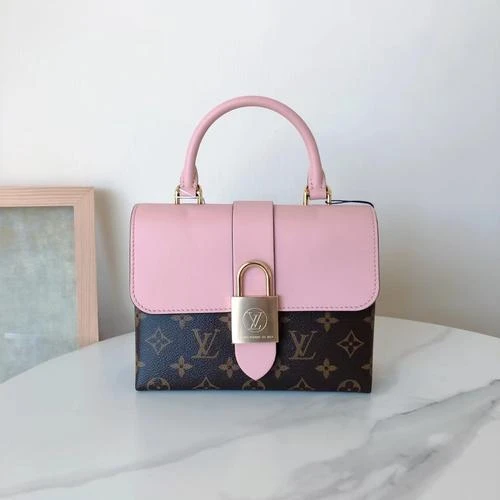 99新 LouisVuitton/路易威登 粉锁头/单肩斜挎包/许可
