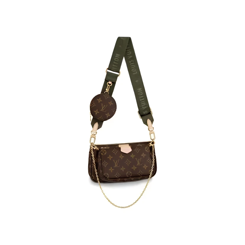 99新 LouisVuitton/路易威登 绿五合一/单肩斜挎包/芯片/许可