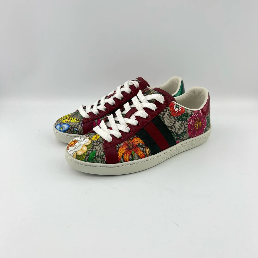 95新 GUCCI/古驰 34.5码/三色满印印花休闲鞋/8764970