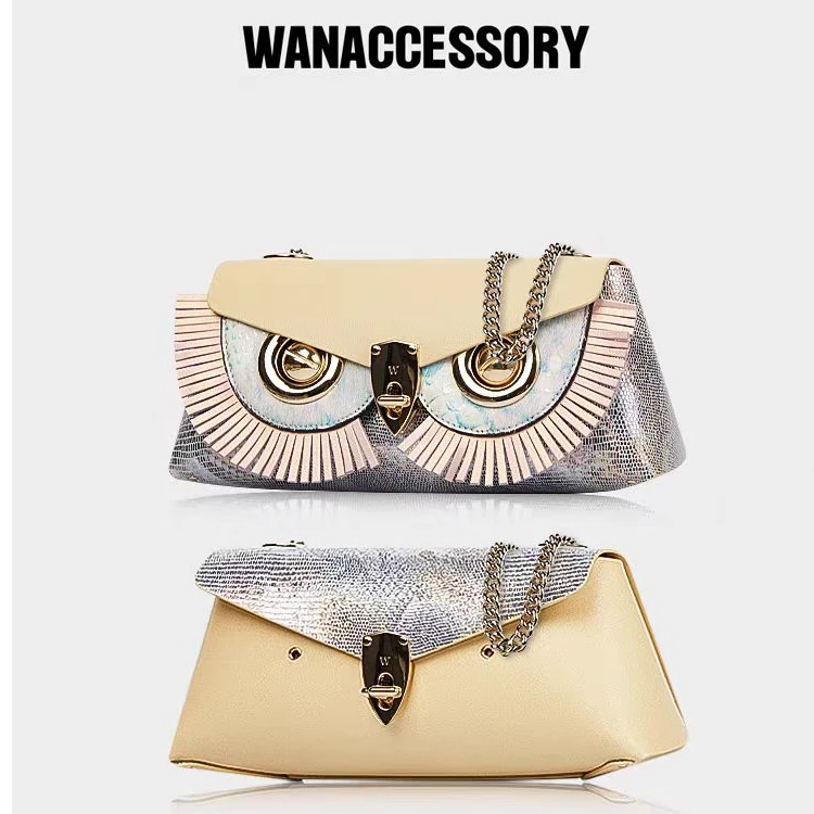 WANACCESSORY万蔻时尚双面拼色变脸包-manon三角包百搭