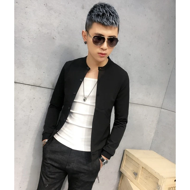 休闲百搭男士夹克韩版修身纯色上衣2025新款潮流春秋时尚帅气外套