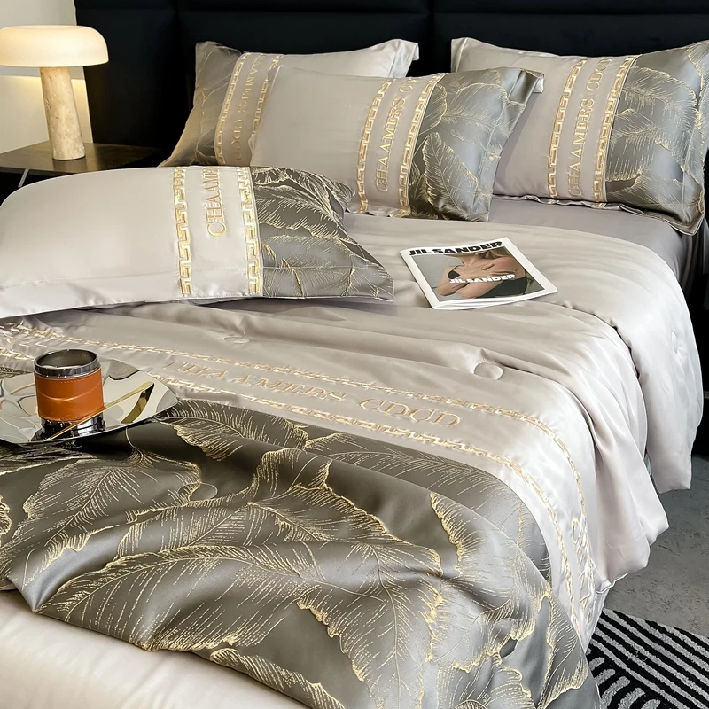 轻奢高级感冰丝床上夏季丝滑裸睡薄夏凉被空调被床单夏天床上用品