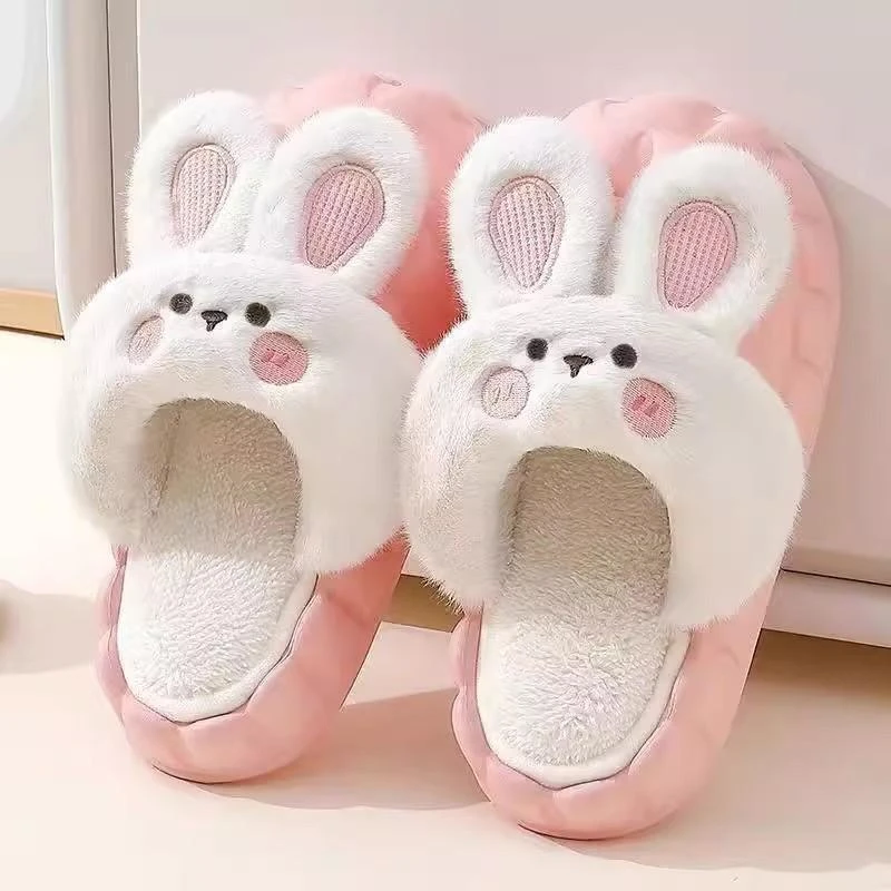 棉拖鞋女冬季新款厚底防水包跟毛毛加绒保暖月子棉拖女加厚棉拖鞋