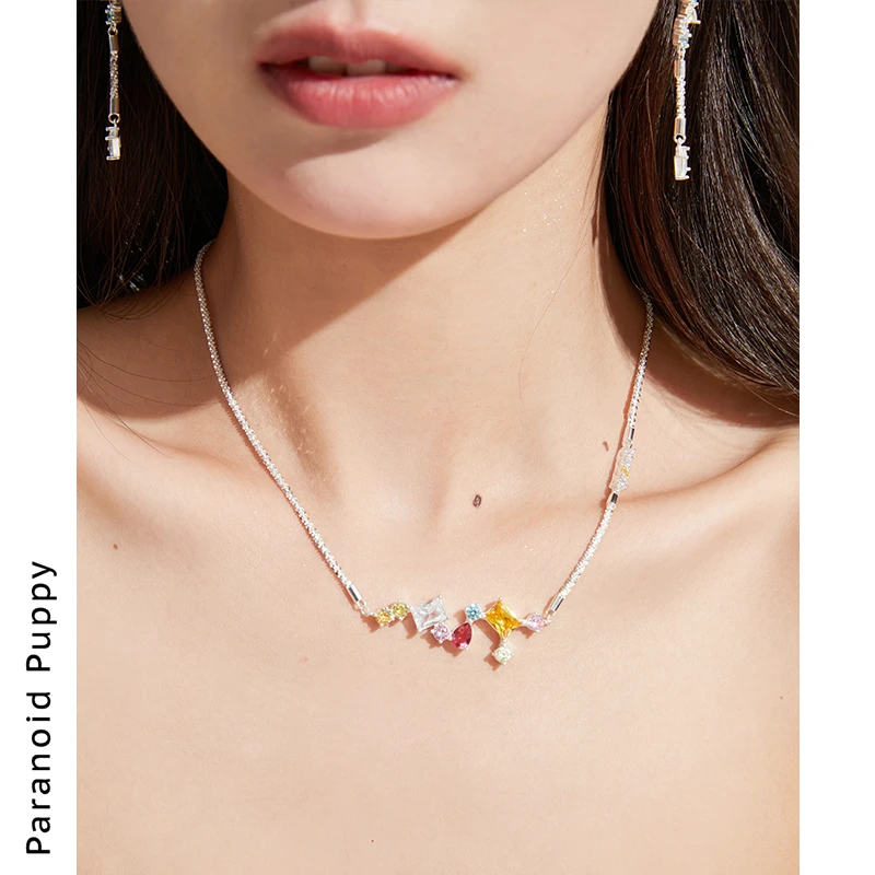 铜合金亚克力项链 《blooming》水滴锁骨链女轻奢小众锁骨链