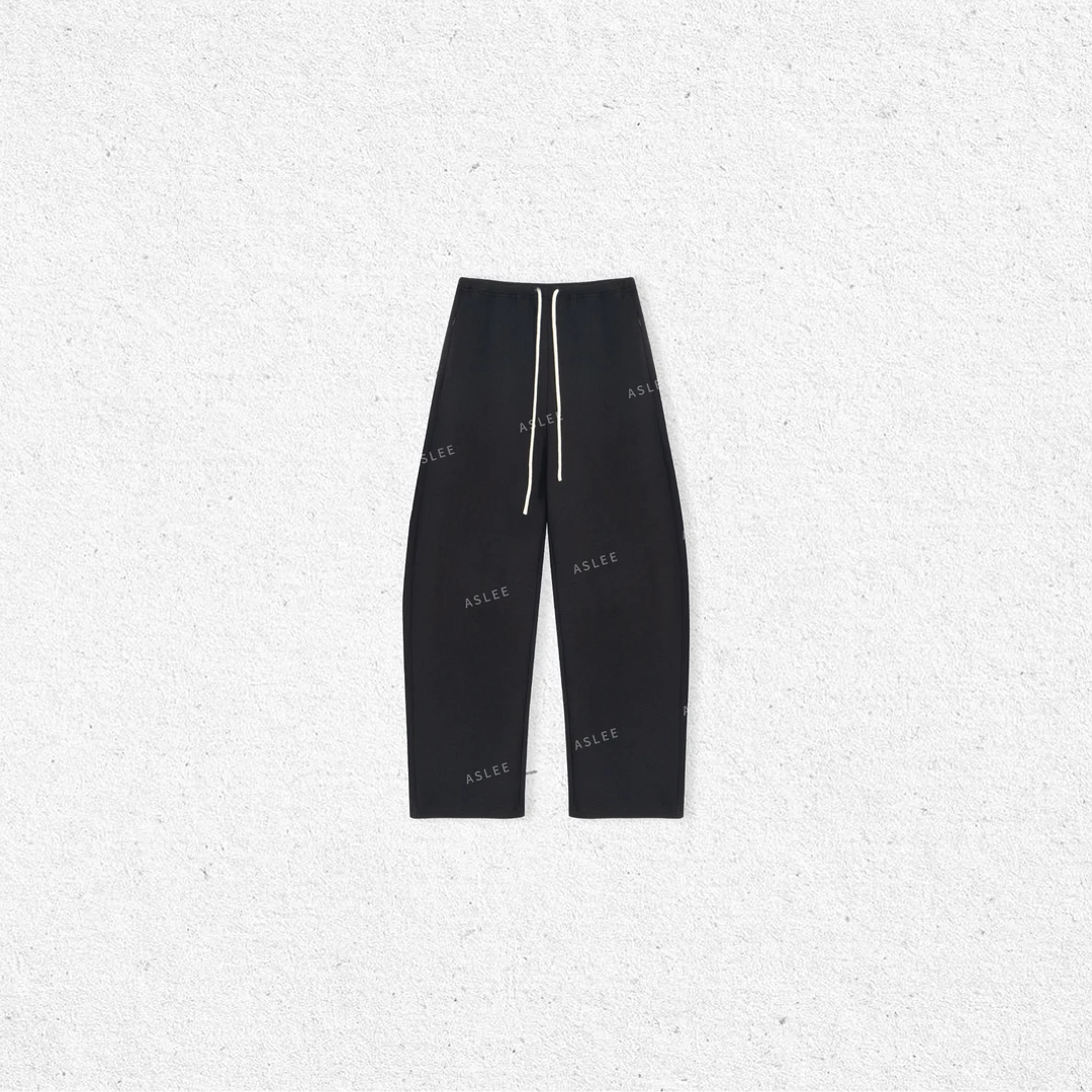 【ASHLEYASS】黑色裤子腰部带松紧可调节简约舒适休闲裤LSK241170C