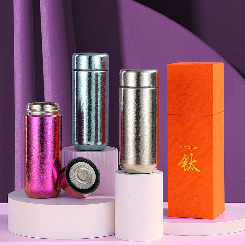 不畏熊原创潮流纯钛迷你口袋保温杯  内外纯钛杯子