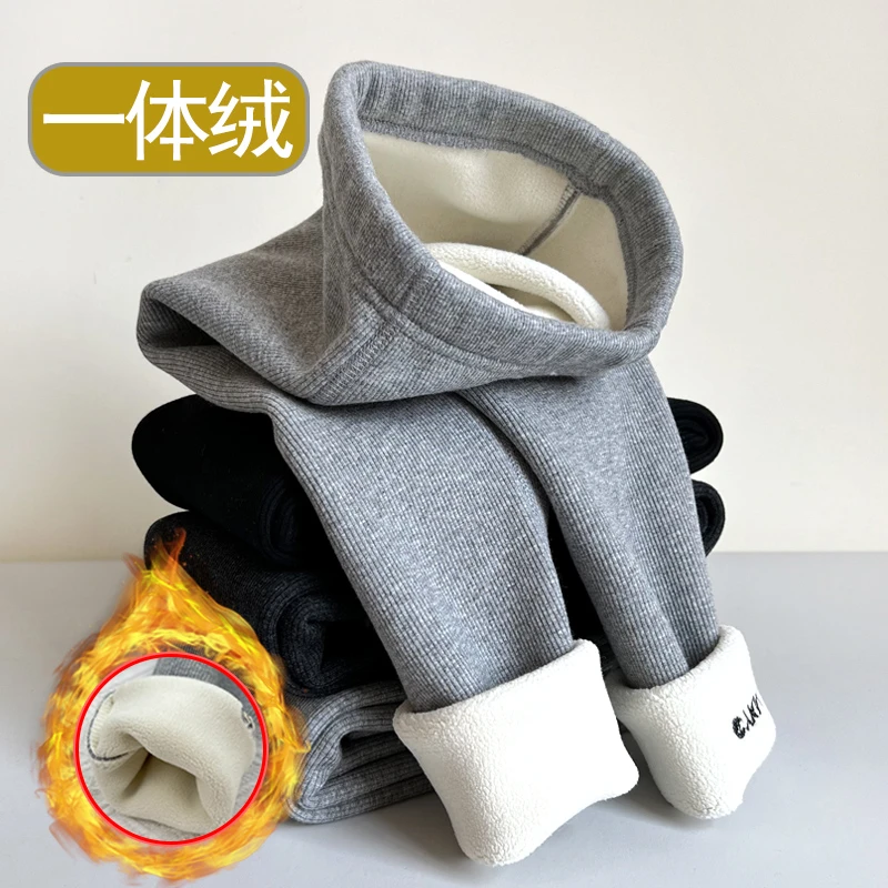 女童打底裤加绒加厚秋冬外穿洋气儿童纯棉裤子女宝宝一体保暖棉裤