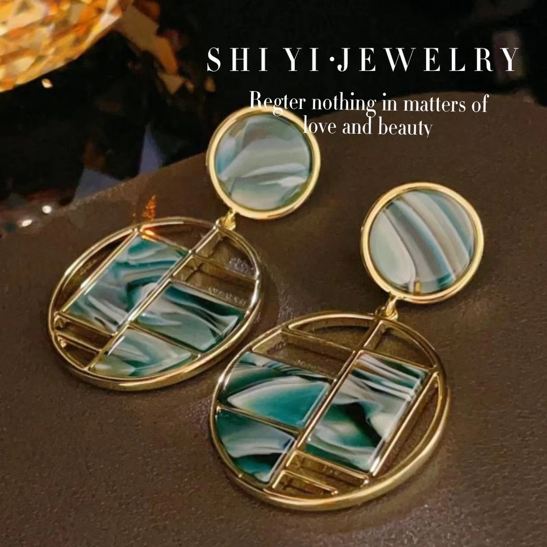 铜合金亚克力耳饰 Shiyi/奥秘 时尚港风耳环