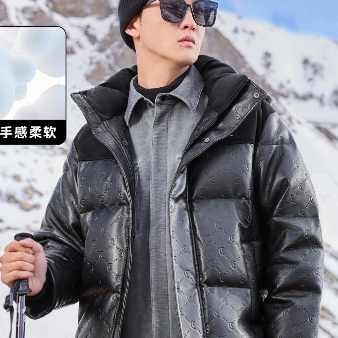 【火山岩蓄热2.0】卡宾男装连帽羽绒23冬新款保暖外套3234141018