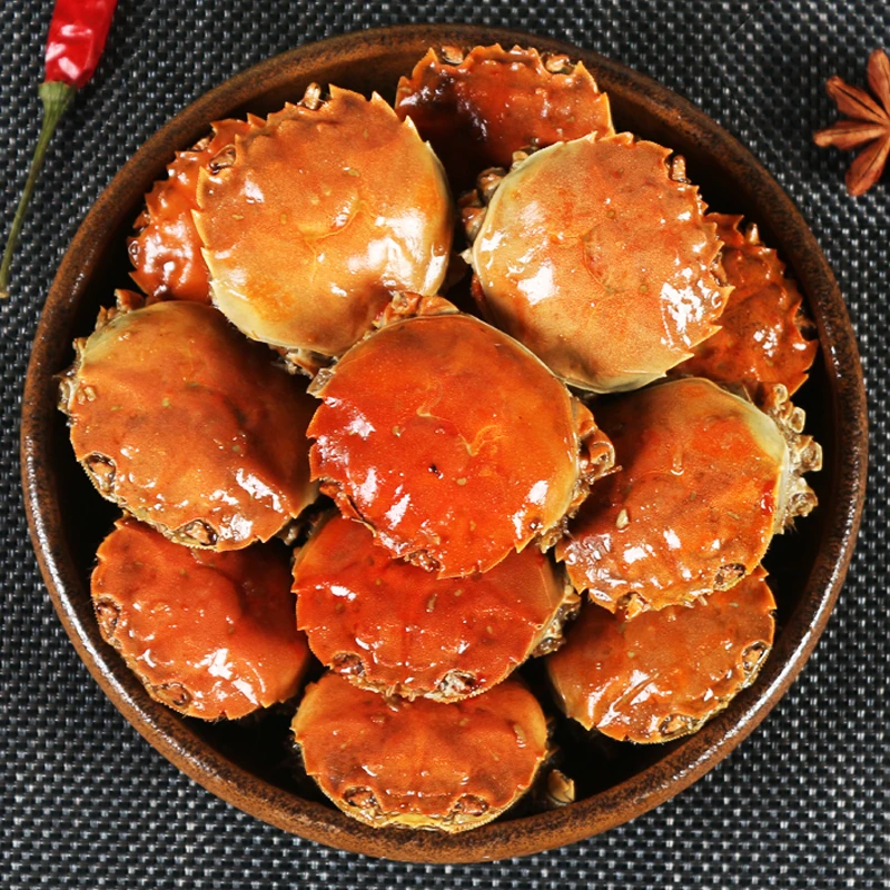 香辣蟹小螃蟹海鲜熟食即食罐装3罐*230g(每罐7-9只)99