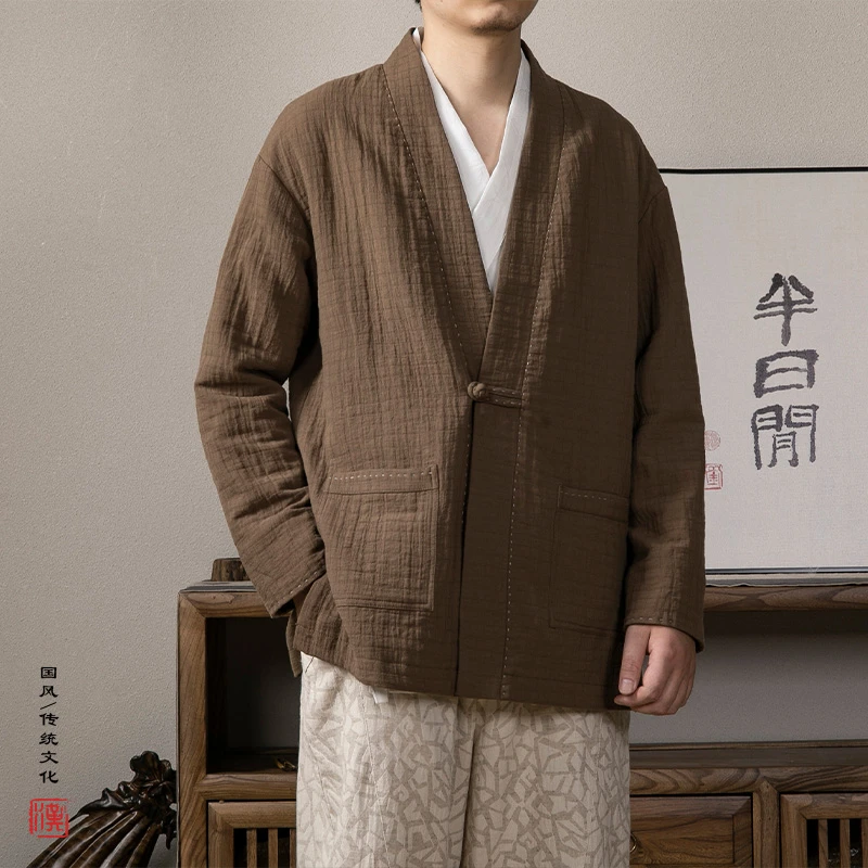 2024新款春秋季男装中国风休闲新中式复古唐装汉服宽松开衫外套