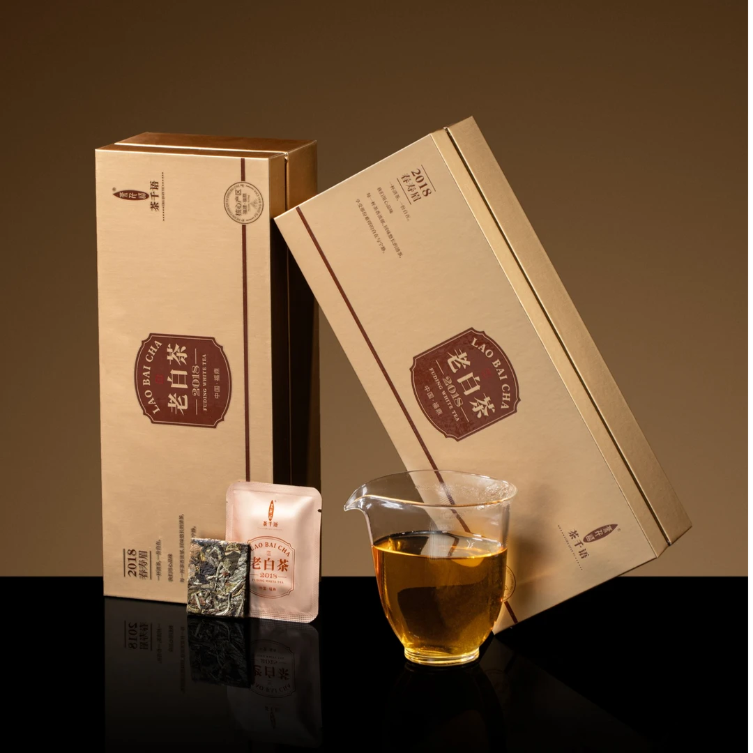 茶千语福鼎白茶 2018年春寿眉老白茶饼干茶 礼盒装