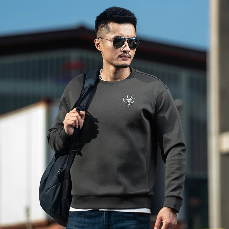 【龙牙】龙啸圆领战术卫衣龙年男休闲百搭户外外套时尚男士卫衣春秋