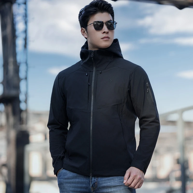 【龙牙】隐之雪狼战术连帽软壳外套秋冬男士保暖休闲男外衣