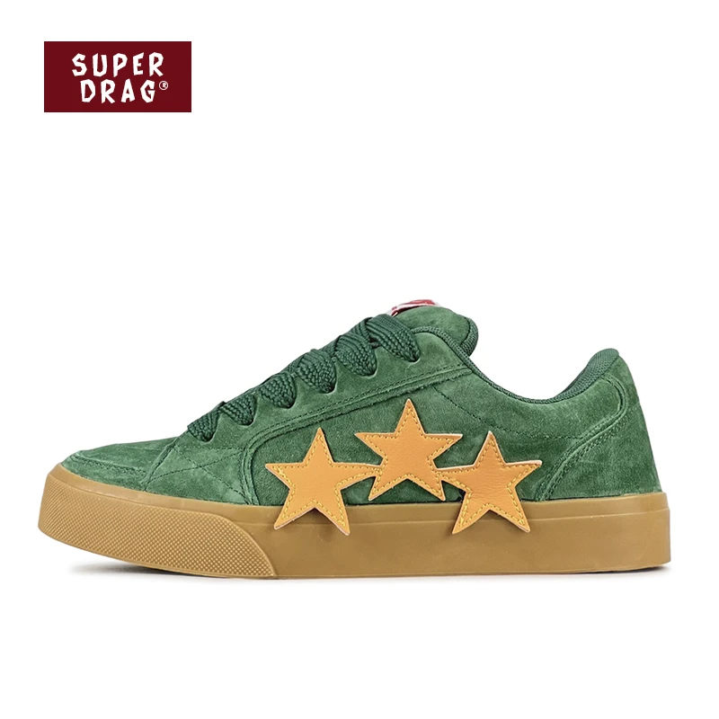 SUPER DRAG/超拽原创深绿桔复古潮流百搭耐磨情侣款休闲低帮板鞋