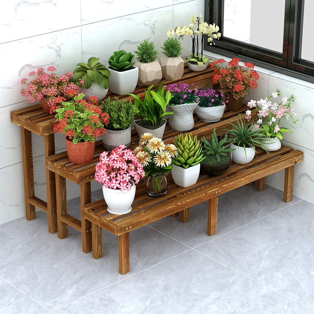 花架阳台置物架防腐实木户外植物摆放2025新款庭院花盆托架子室内