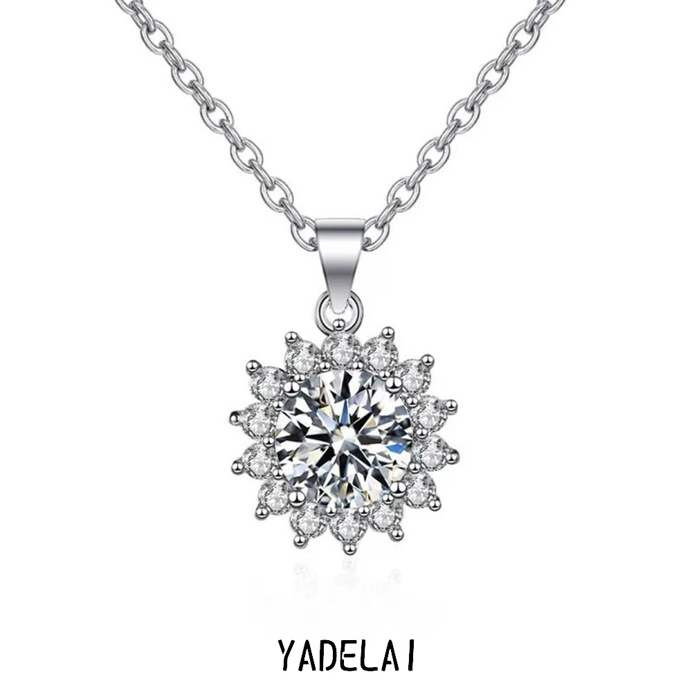 YADELAI 钛钢项链 轻奢花朵吊坠太阳花百搭项链 气质时尚简约坠链
