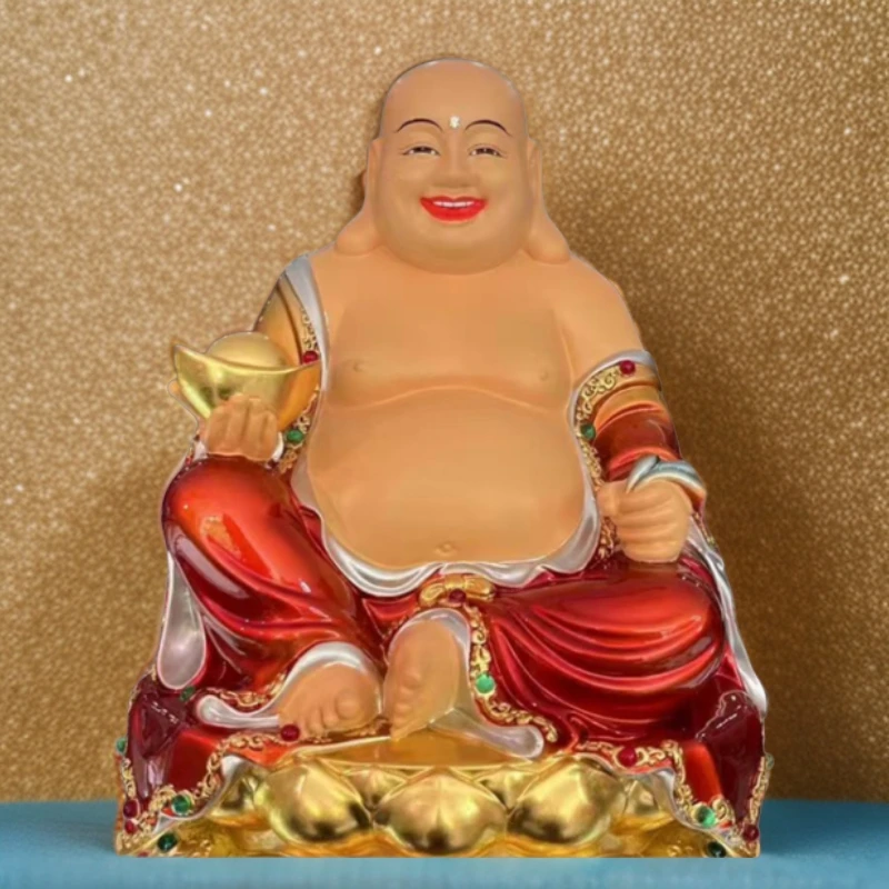 弥勒佛摆件大肚开心笑佛客厅玄关办公室家居铜像摆件