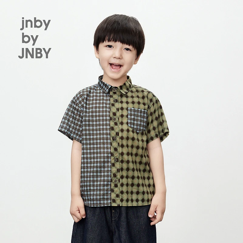 jnbybyJNBY江南布衣童装印花宽松短袖衬衣男童24夏1O5211760