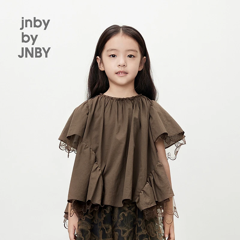 jnbybyJNBY江南布衣童装花边都市短袖衬衣女童24夏1O5212990
