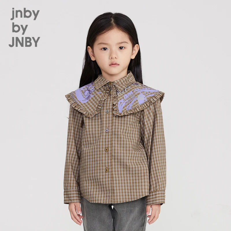 江南布衣儿童女童长袖衬衣翻领中大童儿童2022夏装新款1M2270100