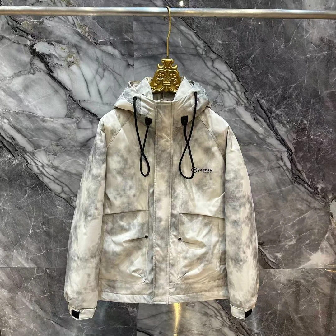 白【F】冬季新款加厚时尚晕染混色防寒服外套68158