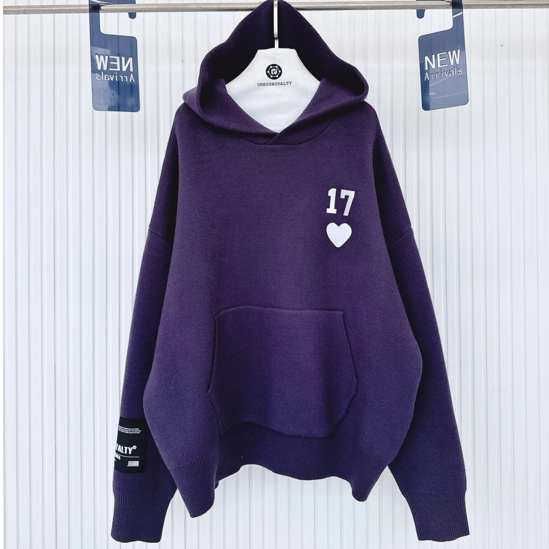DRESS ROYALTY17周年连帽毛衣宽松加厚保暖情侣上衣-D0039