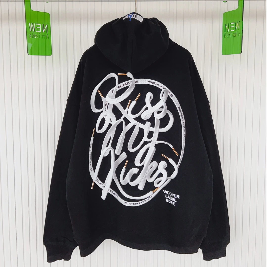 WLB男女同款连帽卫衣鞋带帽卫衣秋冬情侣潮流百搭宽松上衣-W0094