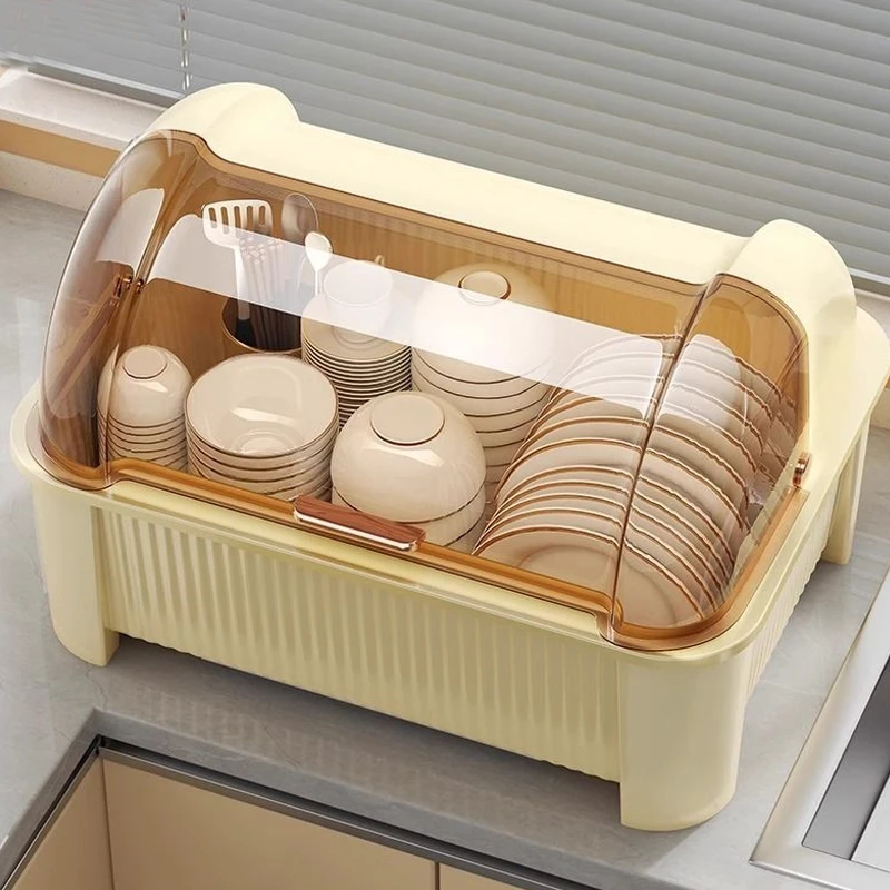 碗碟收纳架沥水碗架放碗筷收纳盒餐具厨房家用置物架装碗柜收纳箱