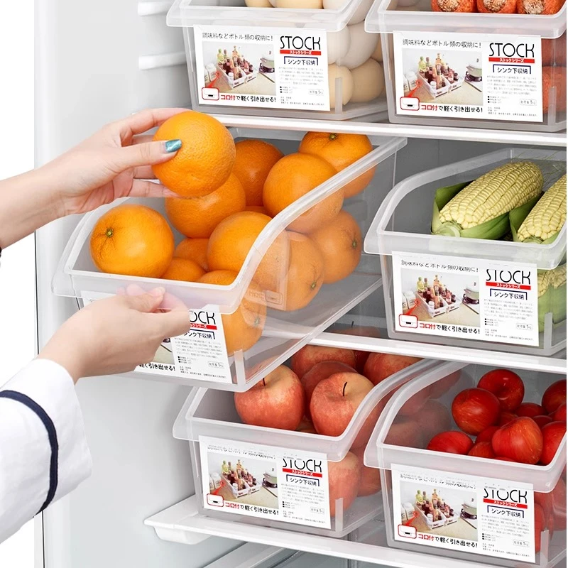 抽屉式冰箱收纳盒食品级保鲜盒家用厨房整理神器蔬菜鸡蛋储物盒子
