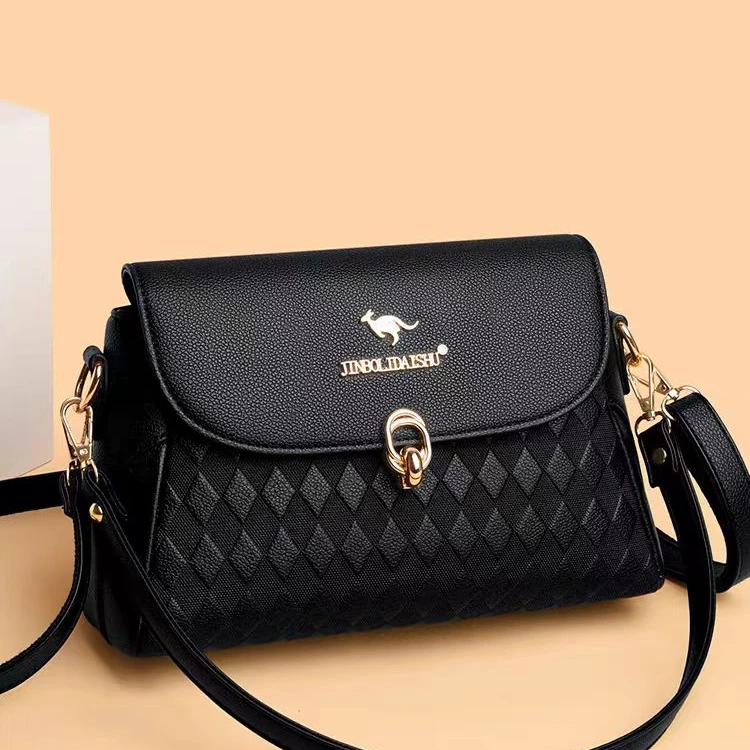 正品软皮包2024新款牛皮斜挎包时尚百搭单肩软皮妈妈包潮舒80055