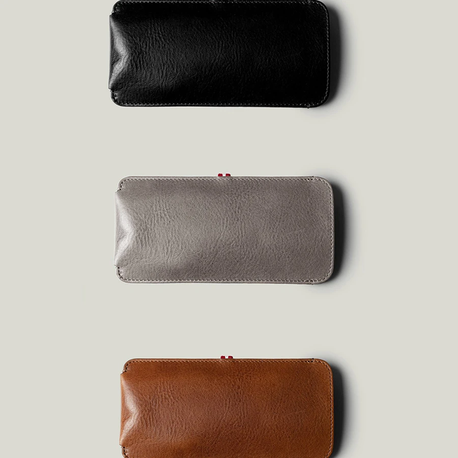 眼镜袋软皮时尚简约近视老花镜皮套男进口随身收纳袋女皮质眼睛套