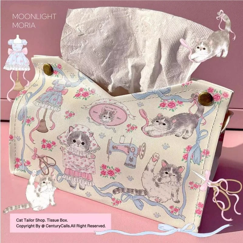 [猫猫裁缝铺]纸巾盒抽纸盒轻奢多功能高级可爱个性车载家用办公桌