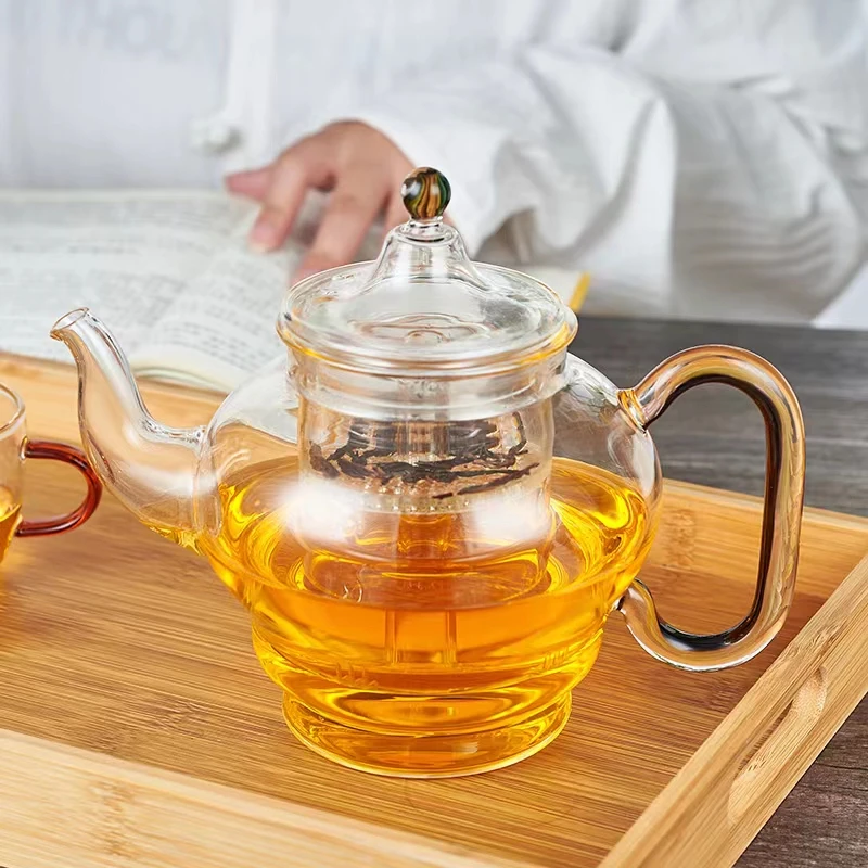 九河之间耐热小号凤羽鸿运壶家用透明过滤水壶玻璃壶茶具泡茶器