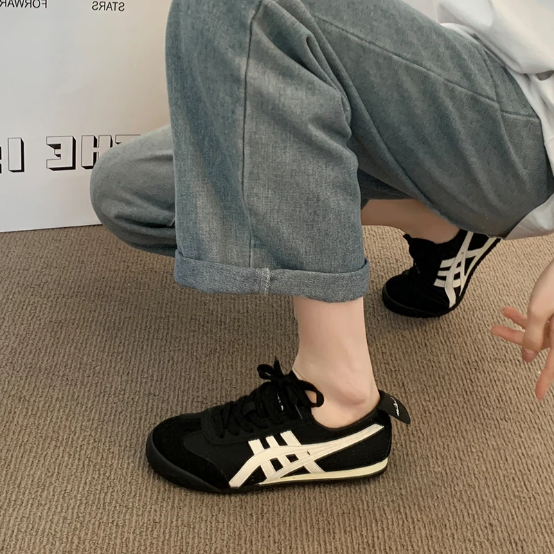 黑色德训鞋女2025秋季新款百搭爆款鞋运动休闲鞋小众原版平底板鞋