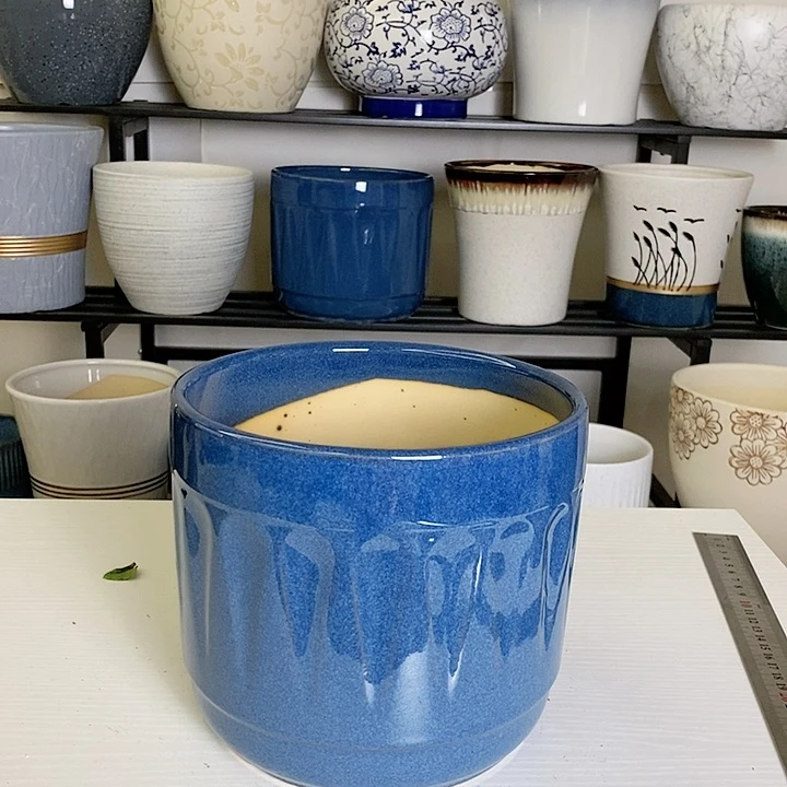 陶瓷20CM以下蓝色直筒18-16